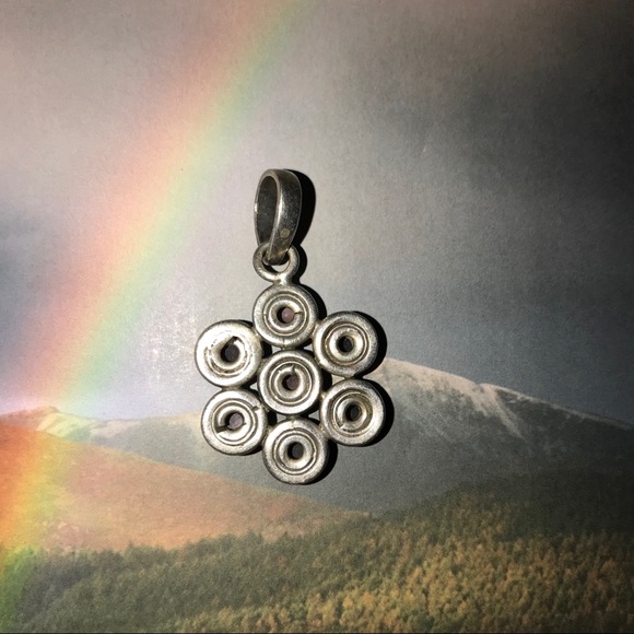 Sterling Silver Flower Pendant - Picture 2 of 4